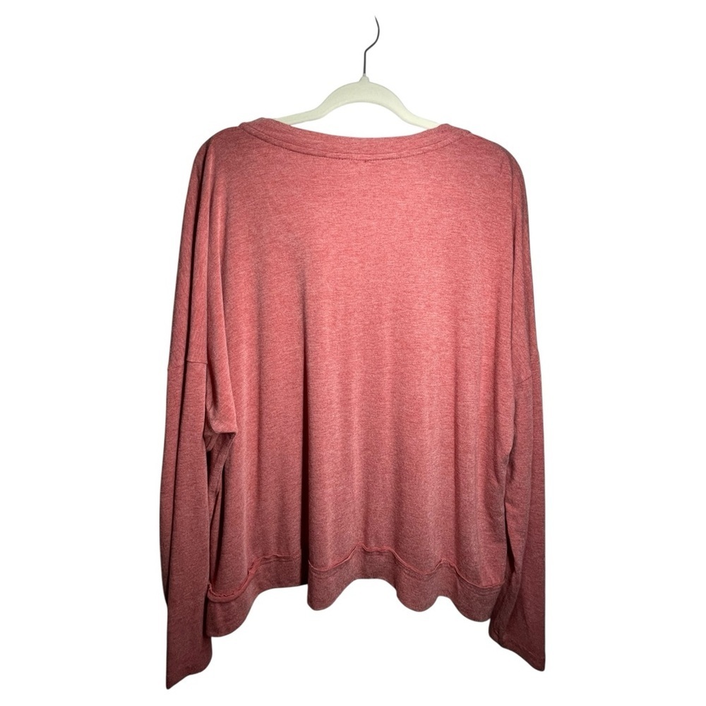 POL Red Henley Long Sleeve Wool Blend Shirt SZ M​​ - Picture 2 of 6
